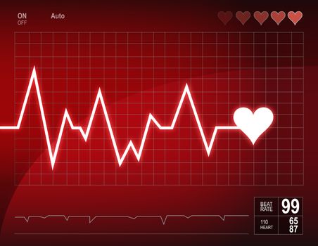 lifeline heart illustration design over white