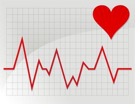 lifeline heart illustration design over white
