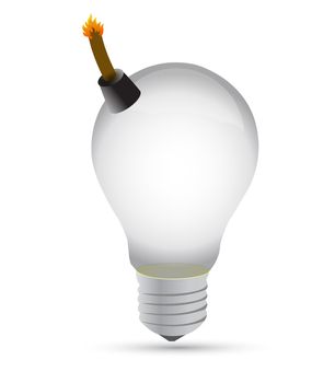 explosive idea lightbulb concept illustration design