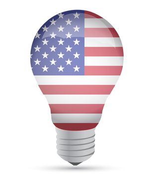 Us ldea lightbulb illustration design over white