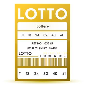 lottery lotto ticket with barcode and winning numbers
