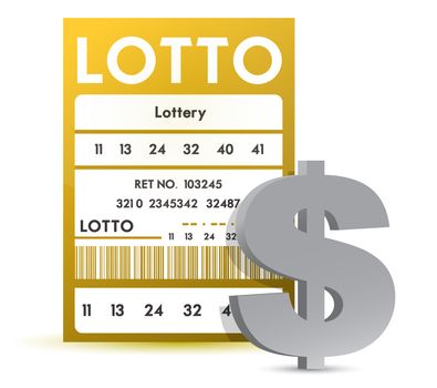 Lottery ticket with dollar sign illustration design