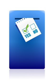 Yes and No Checkboxes with yes selected over white background