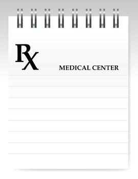 Blank prescription illustration design over white