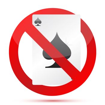 no gambling sign illustration design over white background