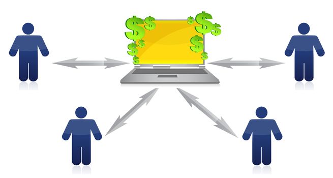 Wealth Distribution and online earnings illustration design