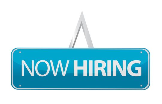 now hiring sign illustration design