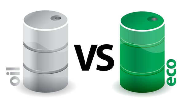 oil versus eco concept illustration