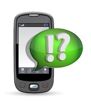 mobile phone and speech bubble illustration design