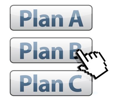 cursor selecting plan illustration design on white background