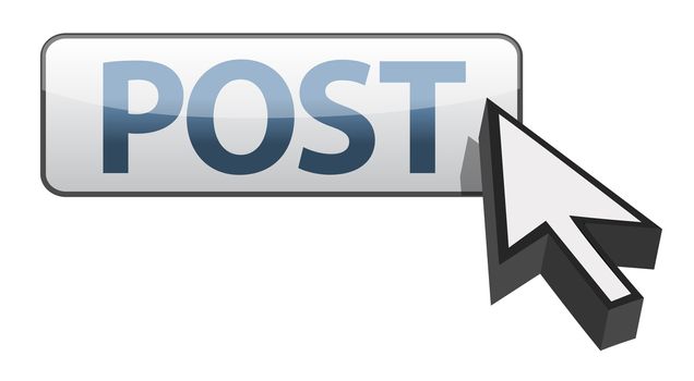 post button and arrow cursor illustration design