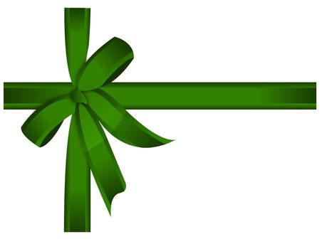 Green cross ribbon and bow. Vector file available.