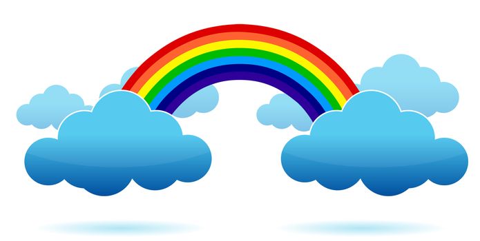 Rainbow and Clouds illustration design