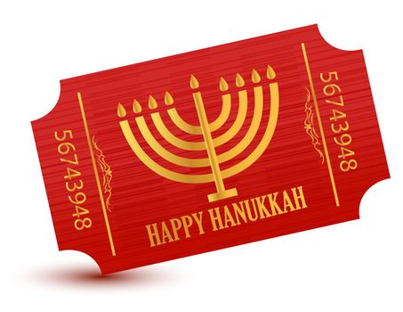 Happy hanukkah event ticket illustration