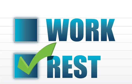 rest over work check mark selection illustration