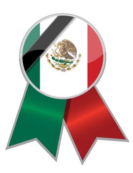 Mexican ribbon with black memorial stripe illustration.