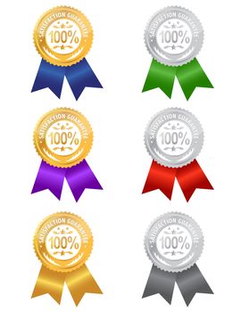 Illustration of different satisfaction guarantee ribbons