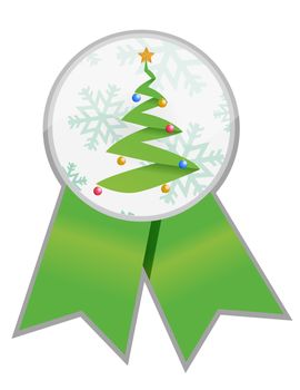 christmas tree ribbon illustration design