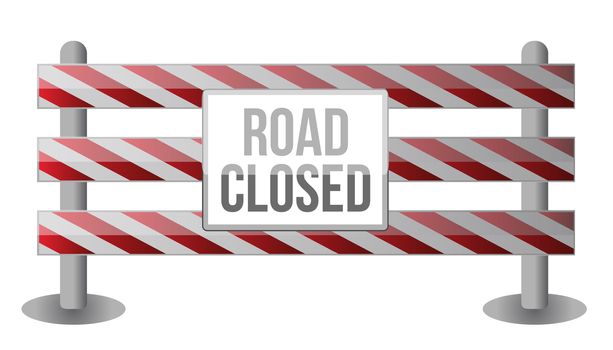 Single Road Closed Barrier illustration design over white background