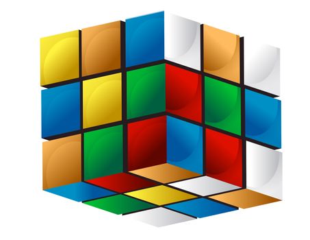 Colorful 3d cube