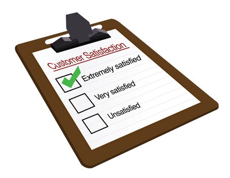 Customer Satisfaction clipboard survey isolated over a white background