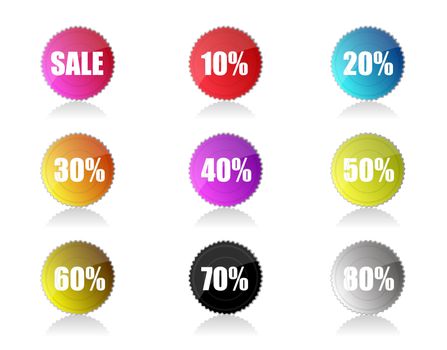 Glossy sale tags with discount
