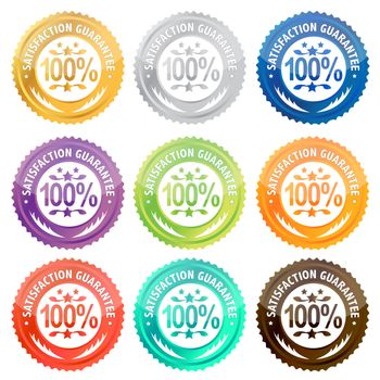 Illustration of different satisfaction guarantee labels . / Satisfaction guarantee