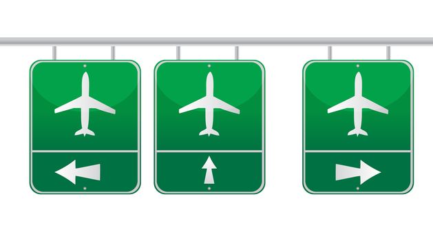 aircraft traffic sign illustration design over whiteaircraft traffic sign illustration design over white