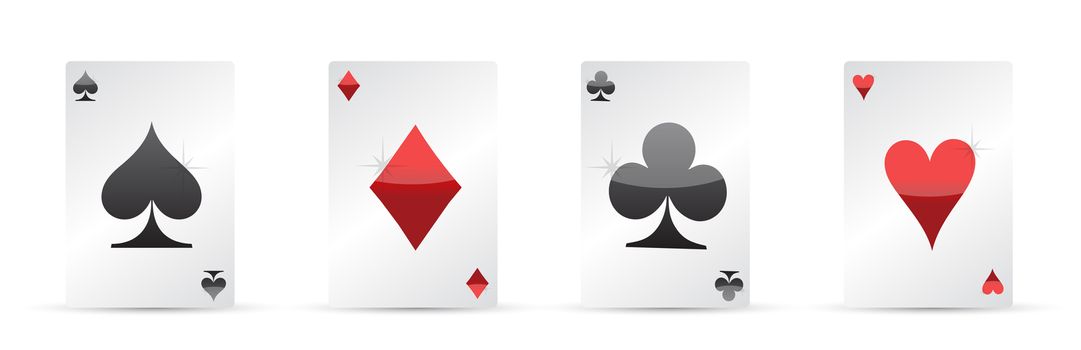 Playing cards. Four aces poker illustration design