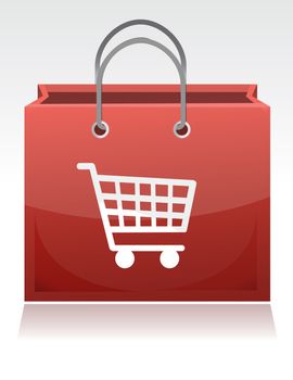 Shopping cart illustration design with a shopping cart design on it