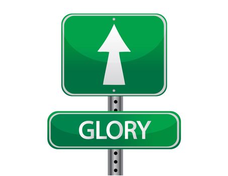 glory street sign isolated over a white background
