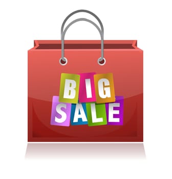 big sale shopping bag illustration design on white