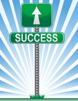 Success sign - Conceptual picture of life's paths.