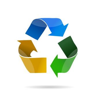 Illustration of recycling symbol with environmental concept