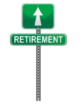 Street post sign pointing the Retirement. Vector file available / Retirement Street sign