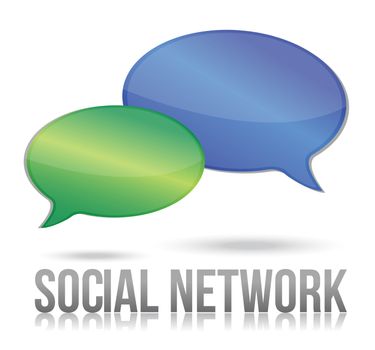 social network message bubble illustration design over white