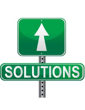 Green solutions street sign isolated over a white background vector file also available