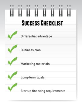 Success checklist notepad illustration design on white