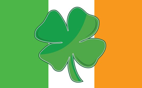 Irish Four Leaf Clover flag. eps available / Irish Leaf clover flag
