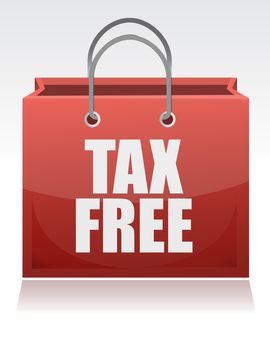 tax free shopping bag over a white background