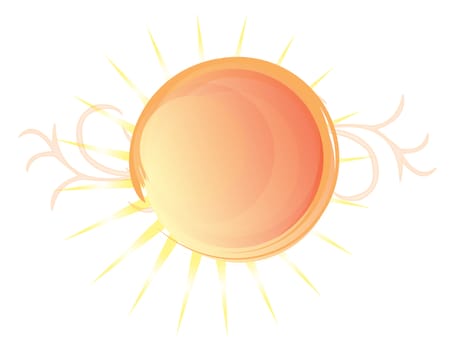 Stylish sun design isolated over a white background