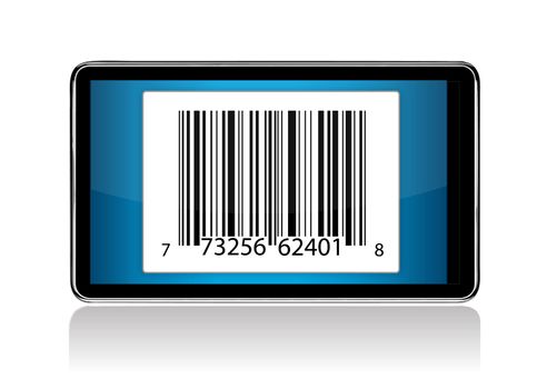 tablet with Barcode illustration design