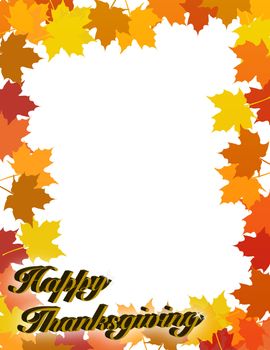 illustration composition for Thanksgiving invitation or greeting card with 3D text,