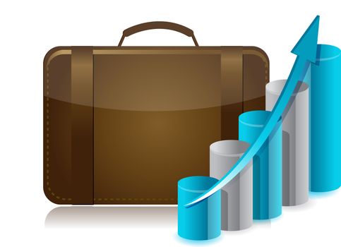 business briefcase illustration design on white