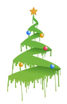 ink Christmas tree illustration design