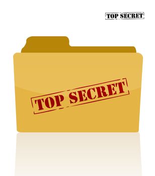 Secret document folder with top secret printed on face.