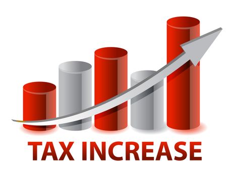 Tax Increase graph illustration design on white background