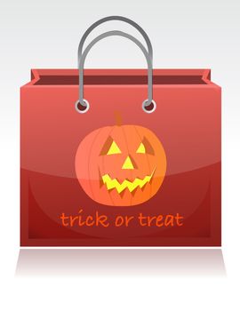 Halloween trick or treat bag illustration design