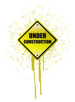 Under construction ink sign illustration