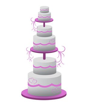 Wedding cake illustration design isolated over a white background